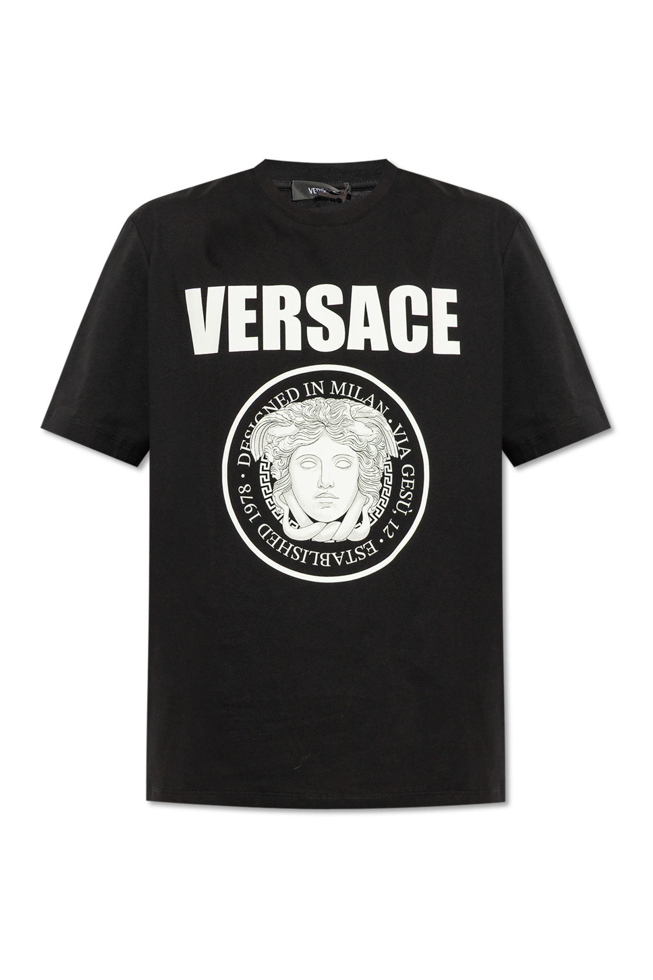 【送料&関税込】Versace T-shirt Versace logo-print T-shirt | White | FARFETCH